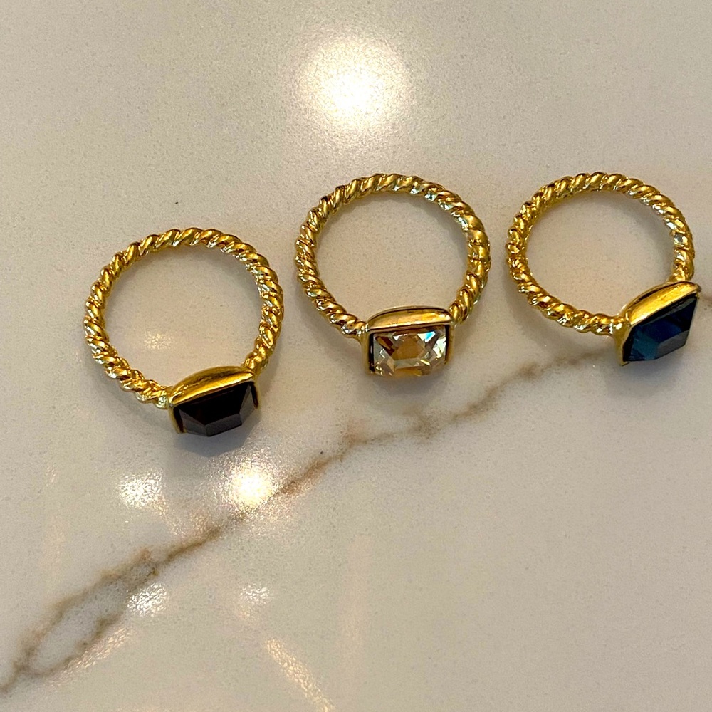 BCBG 3 gold stack rings